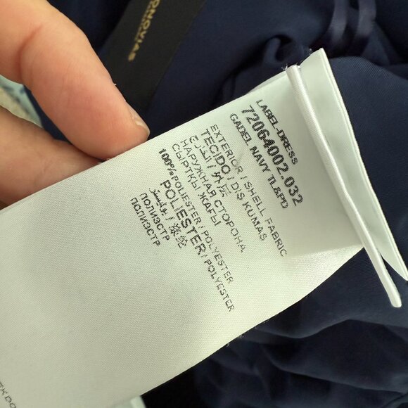 Pronovias navy sequins beaded silver shoulders gown size 16 - Picture 8 of 8